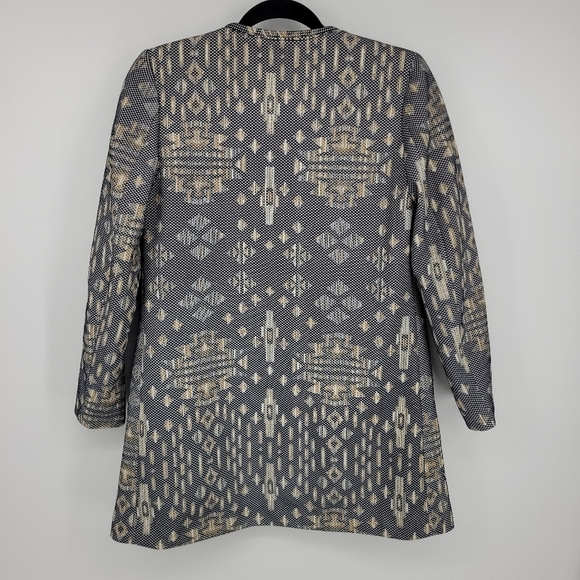 H&M Womens Tribal Pattern Print Long Blazer Size 2 - Picture 4 of 10